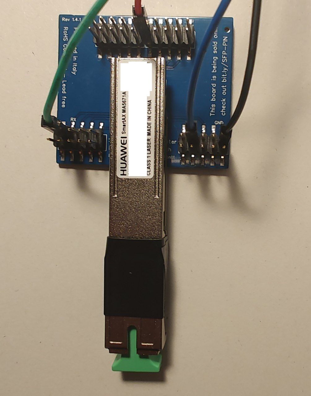 Example of how the SFP - molex SFP connection should look like